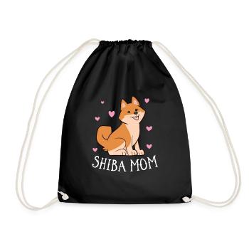 Shiba Inu Dog Gift Funny Shiba Inu Mom Dog Shiba - Drawstring Bag - black - Front
