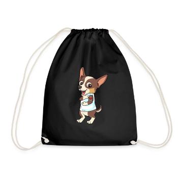 Chihuahua j'aime maman coeur pour un - Sac de sport léger - noir - Devant