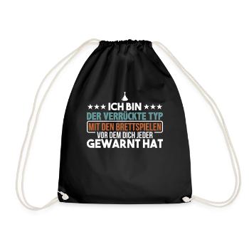 Boardgame Würfel Nerd Geek Brettspiel Geschenk - Turnbeutel - Schwarz - Vorne