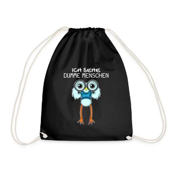 Ich sehe dumme Menschen - Möwe Kapitän Geschenk - Turnbeutel - Schwarz - Vorne