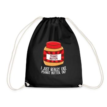 Funny Peanut Butter I Just Really Like Peanut - Drawstring Bag - black - Front