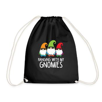 Hanging with my Gnomies Drôle de nain de jardin - Sac de sport léger - noir - Devant