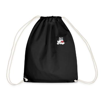 Schnauzer Hund in der Tasche - Turnbeutel - Schwarz - Vorne
