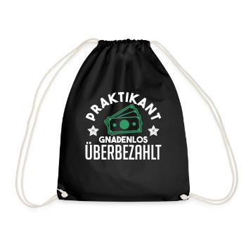 Praktika Ausbildung Praktikum Lehrling Geschenk - Turnbeutel - Schwarz - Vorne