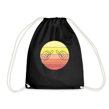 Mains en vintage - Sac de sport léger - noir - Devant