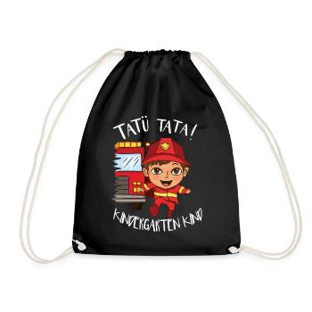 Kindergarten Feuerwehr Feuerwehrmann - Turnbeutel - Schwarz - Vorne