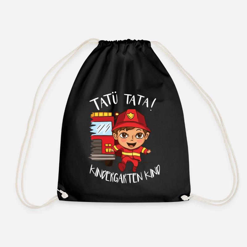 Kindergarten Feuerwehr Feuerwehrmann - Turnbeutel - Schwarz