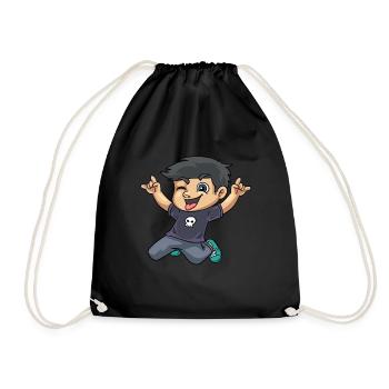 Rocking boy student school freshman design - Drawstring Bag - black - Front