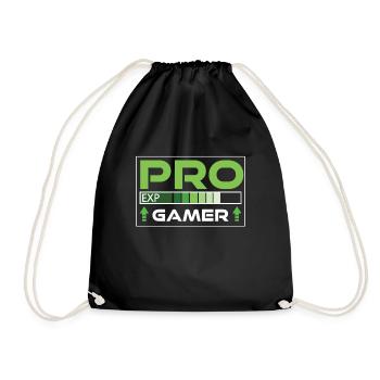 Pro Gamer Progamer Gaming Freak Zocker Merch - Turnbeutel - Schwarz - Vorne