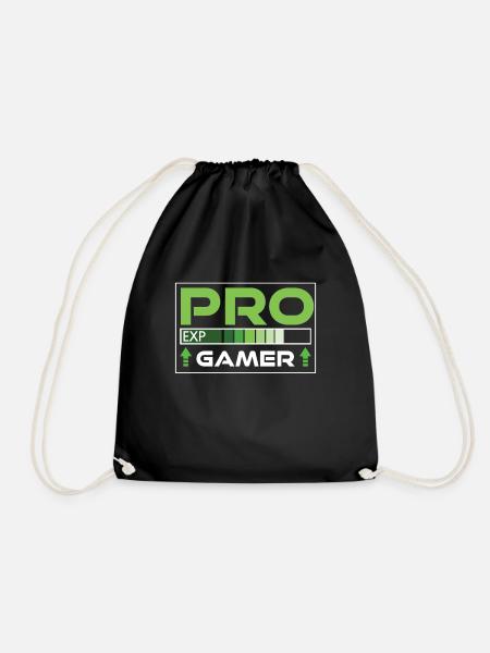 Pro Gamer Progamer Gaming Freak Gamer Merch - Drawstring Bag - black