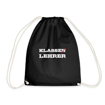 Klasse Lehrer Klassenlehrer Geschenkidee - Turnbeutel - Schwarz - Vorne