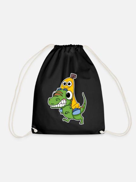 Mauvais dinosaure et jolie banane - Sac de sport léger - noir
