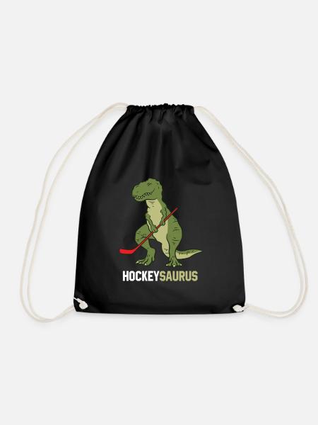Dinosaurier Eishockey Dinosaurier Hockeysaurus - Turnbeutel - Schwarz