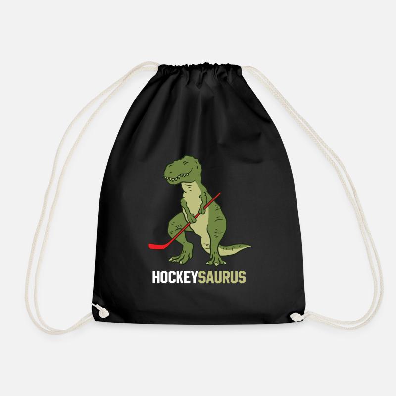 Dinosaurier Eishockey Dinosaurier Hockeysaurus - Turnbeutel - Schwarz