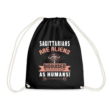 Sagittarius zodiac signs as an alien - Drawstring Bag - black - Front