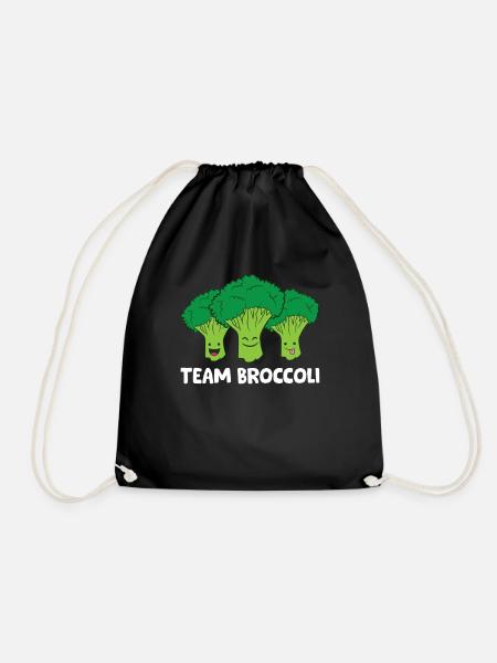 Broccoli Lover Team Broccoli Veganer - Turnbeutel - Schwarz