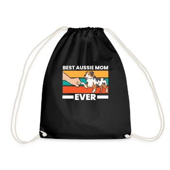 Best Aussie Mama Ever Australian Shepherd Mom - Drawstring Bag - black - Front