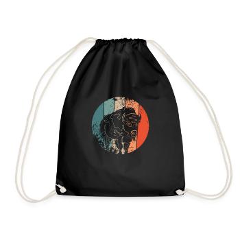 Bison bison vintage - Sac de sport léger - noir - Devant