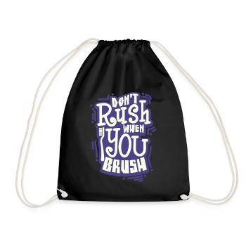 Brush teeth dentist toothbrush - Drawstring Bag - black - Front