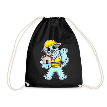 Cadeau de construction de maison de chat constructeur - Sac de sport léger - noir - Devant