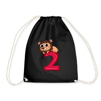 2e anniversaire Leo - cadeau 2 ans - Sac de sport léger - noir - Devant