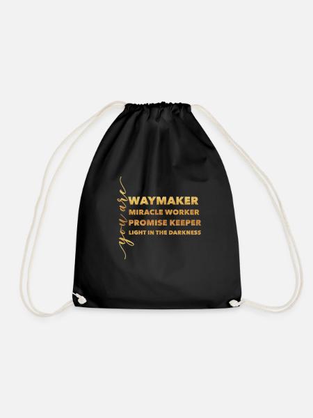 Waymaker & Christlicher Glaube | Lobpreis Anbetung - Turnbeutel - Schwarz