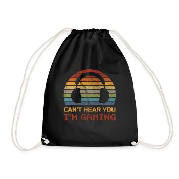 Je ne t'entends pas, je joue un cadeau de joueur rétro - Sac de sport léger - noir - Devant