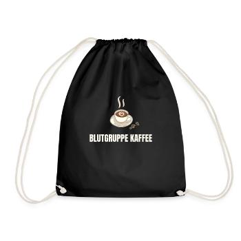 Blutgruppe Kaffee Koffein - Turnbeutel - Schwarz - Vorne
