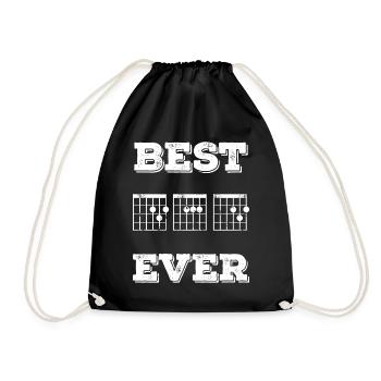Best Dad Ever Musician Guitar tabs Father's Day Guitar - Drawstring Bag - black - Front