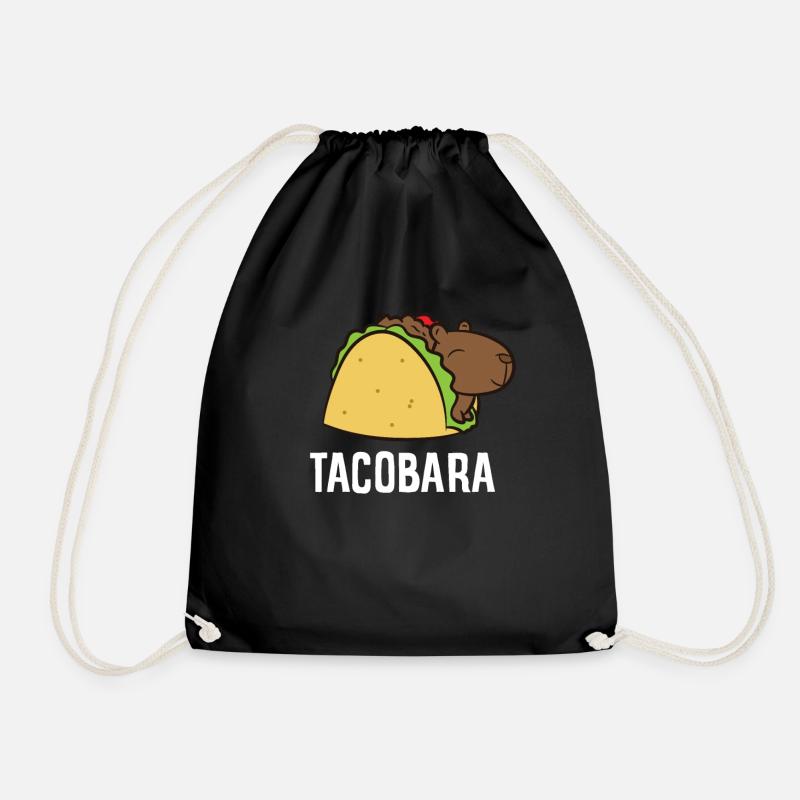 Capybara Gift Kids Tacobara Funny Capybara Tacos - Turnbeutel - Schwarz
