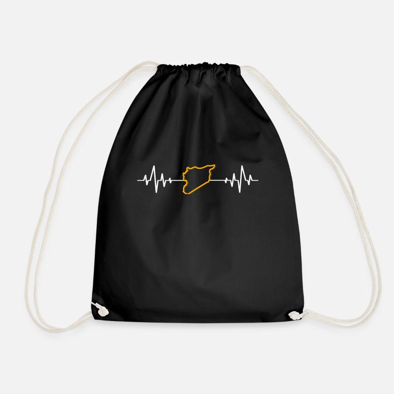 Syria heartbeat Arabic Calligraphy Arab - Turnbeutel - Schwarz