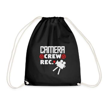 camera crew rec - Drawstring Bag - black - Front