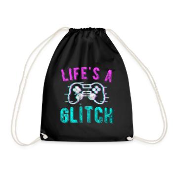 Life's A Glitch Vaporwave Meme Gamer Gift - Sac de sport léger - noir - Devant