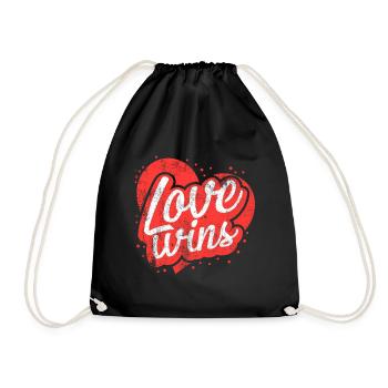 Love wins - Drawstring Bag - black - Front