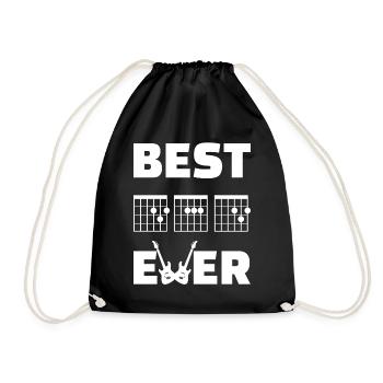 Best Dad Ever Musician Guitar tabs Father's Day Guitar - Drawstring Bag - black - Front