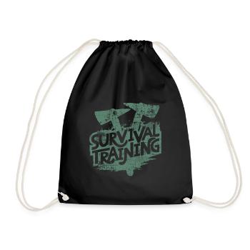 Survival Training - Turnbeutel - Schwarz - Vorne