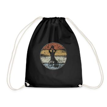 Rollstuhl Basketball vintage - Turnbeutel - Schwarz - Vorne