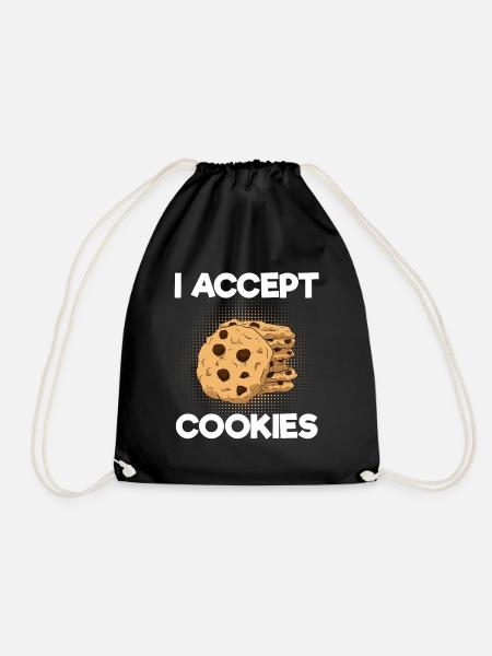 I accept cookies Kekse Internet - Turnbeutel - Schwarz