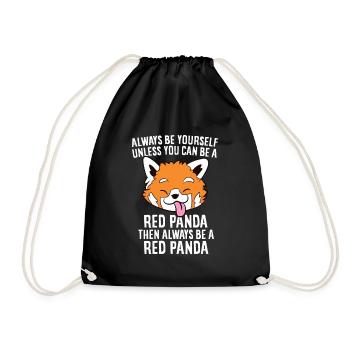 Always Be A Red Panda Cute Red Panda Lover Gift - Drawstring Bag - black - Front