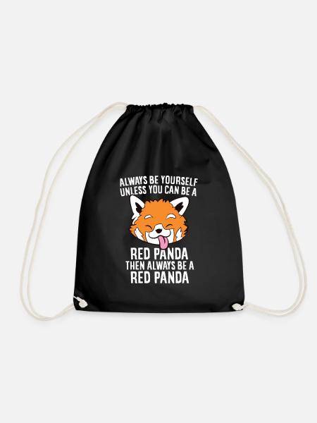 Always Be A Red Panda Cute Red Panda Lover Gift - Drawstring Bag - black
