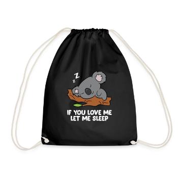 Koala Müde Lass Mich Schlafen Koala Pyjama - Turnbeutel - Schwarz - Vorne