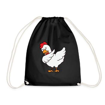Poulet de dabbing enfants élevage de poulets Dabbing Farmer - Sac de sport léger - noir - Devant