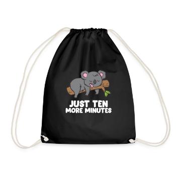 Koala Nur zehn Minuten Snooze Wecker Schlaf Pajama - Turnbeutel - Schwarz - Vorne