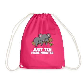 Koala Nur zehn Minuten Snooze Wecker Schlaf Pajama - Turnbeutel - Fuchsia - Vorne