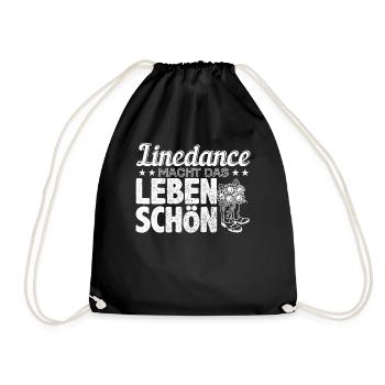 Tänzer Line Dance Country Linedance Geschenk - Turnbeutel - Schwarz - Vorne