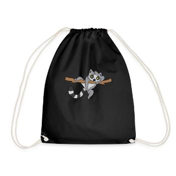 Doux lémurien bébé animal Lémur - Sac de sport léger - noir - Devant