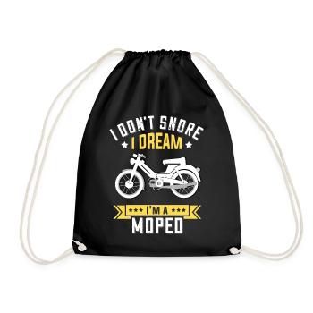 Ich schnarche nicht Mofa Moped lustig Spruch - Turnbeutel - Schwarz - Vorne