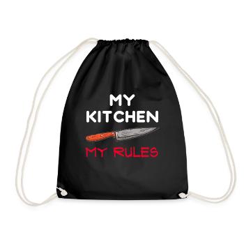 Cooking - Cook - Kitchen - Chef - Drawstring Bag - black - Front