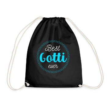 Best Gotti ever Taufgotti & Firmgotti Geschenkidee - Turnbeutel - Schwarz - Vorne