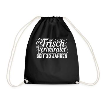Ehefrau Verheiratet Perlenhochzeit Geschenk - Turnbeutel - Schwarz - Vorne